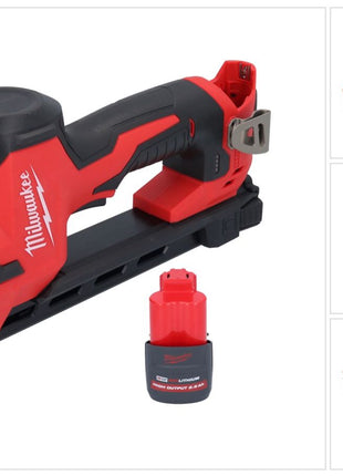 Grapadora a batería Milwaukee M12 BCST-251 12 V 19 x 25,4 mm + 1x batería 2,5 Ah - sin cargador