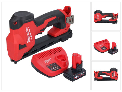 Milwaukee M12 BCST-401 Agrafeuse sans fil 12 V 19 x 25,4 mm + 1x batterie 4,0 Ah + chargeur