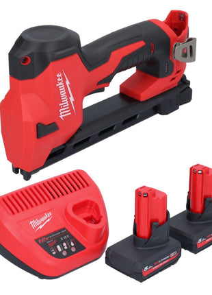 Milwaukee M12 BCST-502 Akku Tacker 12 V 19 x 25,4 mm + 2x Akku 5,0 Ah + Ladegerät