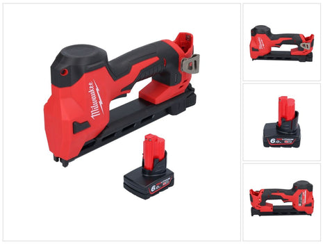 Milwaukee M12 BCST-601 Akku Tacker 12 V 19 x 25,4 mm + 1x Akku 6,0 Ah - ohne Ladegerät