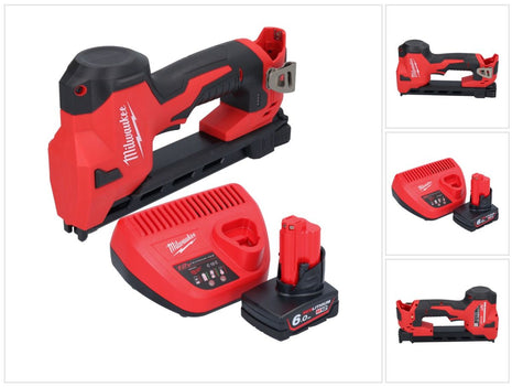 Milwaukee M12 BCST-601 Agrafeuse sans fil 12 V 19 x 25,4 mm + 1x batterie 6,0 Ah + chargeur