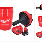 Milwaukee M12 BDC8-401C Akumulatorowy udrażniacz do rur 12 V + 1x akumulator 4,0 Ah + ładowarka + spirala + wiadro