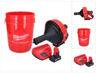 Milwaukee M12 BDC8-401C Akumulatorowy udrażniacz do rur 12 V + 1x akumulator 4,0 Ah + ładowarka + spirala + wiadro