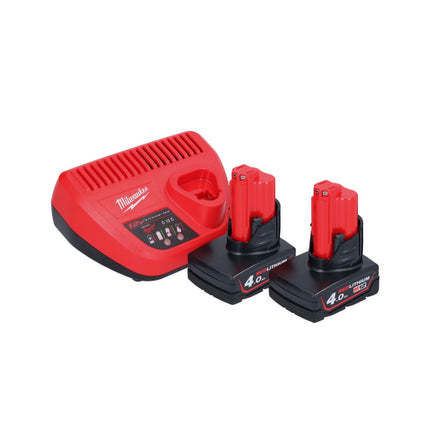 Milwaukee M12 BDC8-402C akumulatorowy udrażniacz rur 12 V + 2x akumulator 4,0 Ah + ładowarka + spirala + wiadro