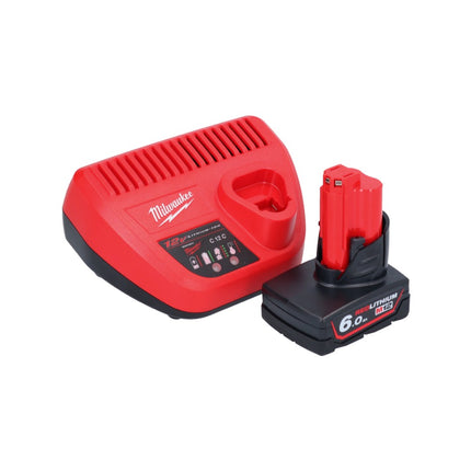 Milwaukee M12 BDC8-601C Akumulatorowa wyciorarka do rur 12 V + 1x akumulator 6,0 Ah + ładowarka + spirala + wiadro