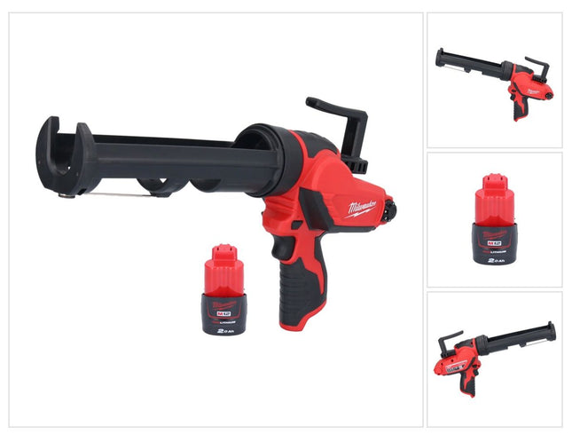 Milwaukee M12 PCG/310-201 Pistolet akumulatorowy 12 V 310 ml + 1x akumulator 2,0 Ah - bez ładowarki