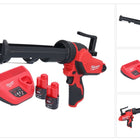Milwaukee M12 PCG/310-202 akumulatorowy pistolet na kartusze 12 V 310 ml + 2x akumulator 2,0 Ah + ładowarka