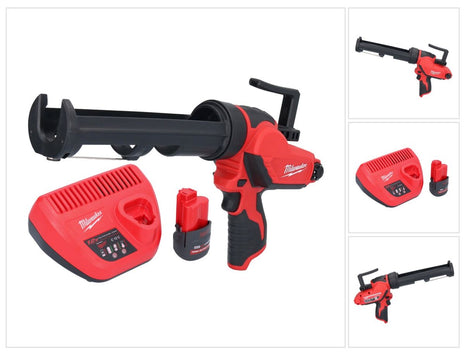 Milwaukee M12 PCG/310-251 Akku Kartuschenpresse 12 V 310 ml + 1x Akku 2,5 Ah + Ladegerät