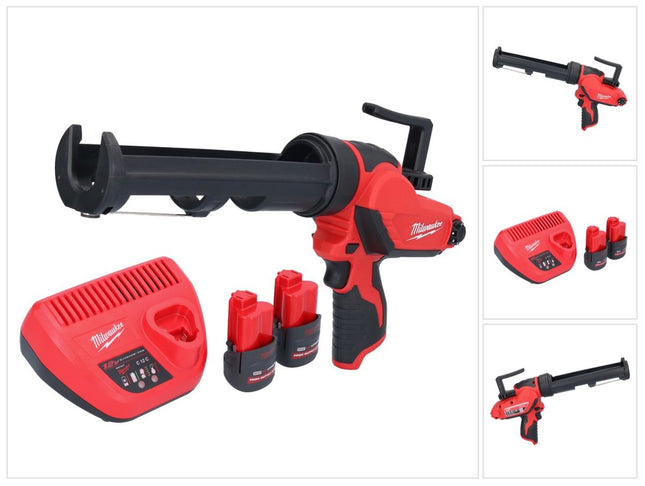 Milwaukee M12 PCG/310-252 Akumulatorowy pistolet na kartusze 12 V 310 ml + 2x akumulator 2,5 Ah + ładowarka