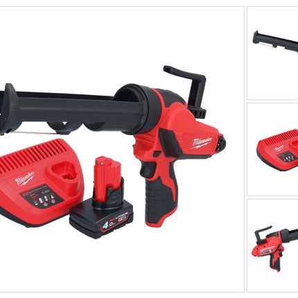 Milwaukee M12 PCG/310-401 Akku Kartuschenpresse 12 V 310 ml + 1x Akku 4,0 Ah + Ladegerät