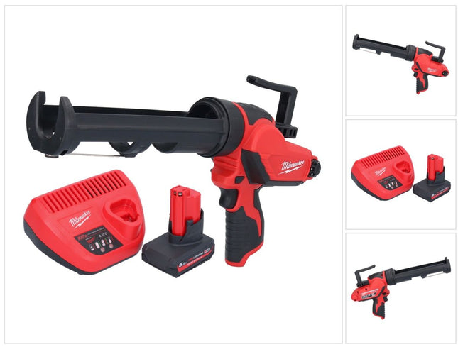 Milwaukee M12 PCG/310-501 akumulatorowy pistolet do uszczelniania 12 V 310 ml + 1x akumulator 5,0 Ah + ładowarka
