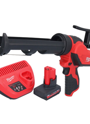 Milwaukee M12 PCG/310-501 Akku Kartuschenpresse 12 V 310 ml + 1x Akku 5,0 Ah + Ladegerät