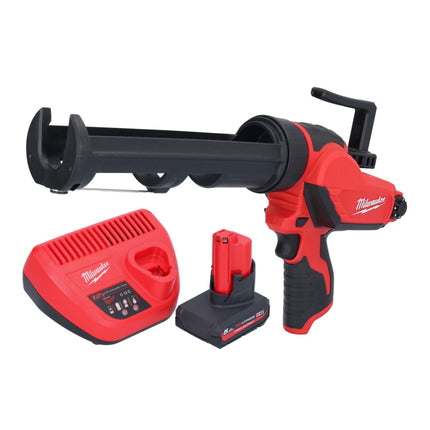 Milwaukee M12 PCG/310-501 akumulatorowy pistolet do uszczelniania 12 V 310 ml + 1x akumulator 5,0 Ah + ładowarka