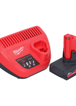 Milwaukee M12 PCG/310-501 Akku Kartuschenpresse 12 V 310 ml + 1x Akku 5,0 Ah + Ladegerät