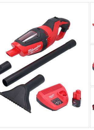 Milwaukee M12 HV-201 Akku Staubsauger 12 V + 1x Akku 2,0 Ah + Ladegerät