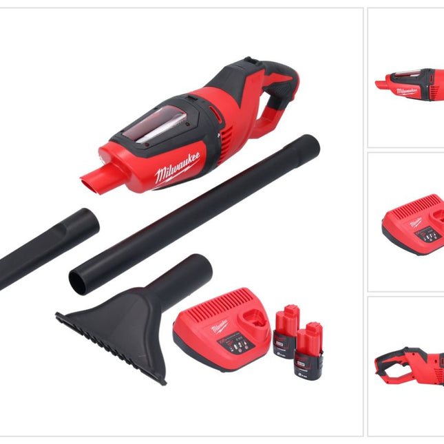 Odkurzacz akumulatorowy Milwaukee M12 HV-202 12 V + 2x akumulator 2,0 Ah + ładowarka