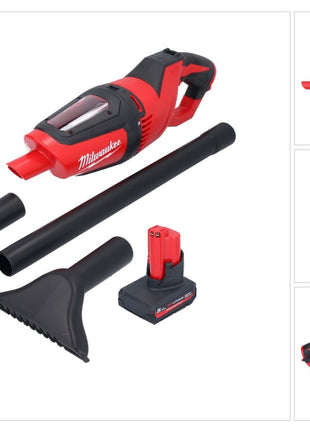 Milwaukee M12 HV-501 Akku Staubsauger 12 V + 1x Akku 5,0 Ah - ohne Ladegerät