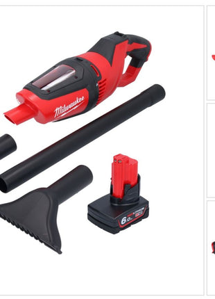 Odkurzacz akumulatorowy Milwaukee M12 HV-601 12 V + 1x akumulator 6,0 Ah - bez ładowarki