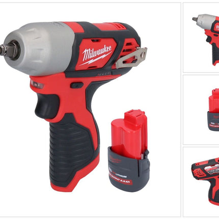 Milwaukee M12 BIW38-251 Akumulatorowy klucz udarowy 12 V 135 Nm 3/8" + 1x akumulator 2,5 Ah - bez ładowarki