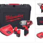 Milwaukee M12 BIW38-202C akumulatorowy klucz udarowy 12 V 135 Nm 3/8˝ ( 4933443899 ) + 2x akumulator 2,0 Ah + ładowarka + walizka