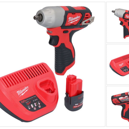Milwaukee M12 BIW38-251 akumulatorowy klucz udarowy 12 V 135 Nm 3/8" + 1x akumulator 2,5 Ah + ładowarka