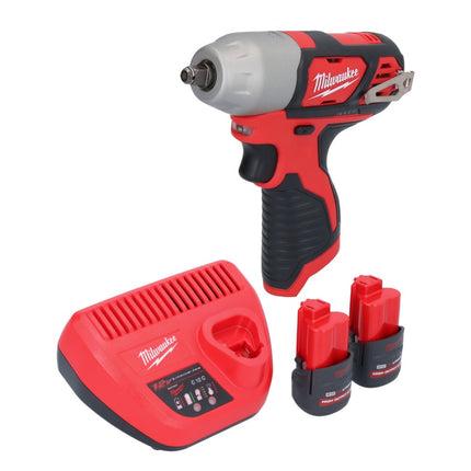 Milwaukee M12 BIW38-252 akumulatorowy klucz udarowy 12 V 135 Nm 3/8" + 2x akumulator 2,5 Ah + ładowarka
