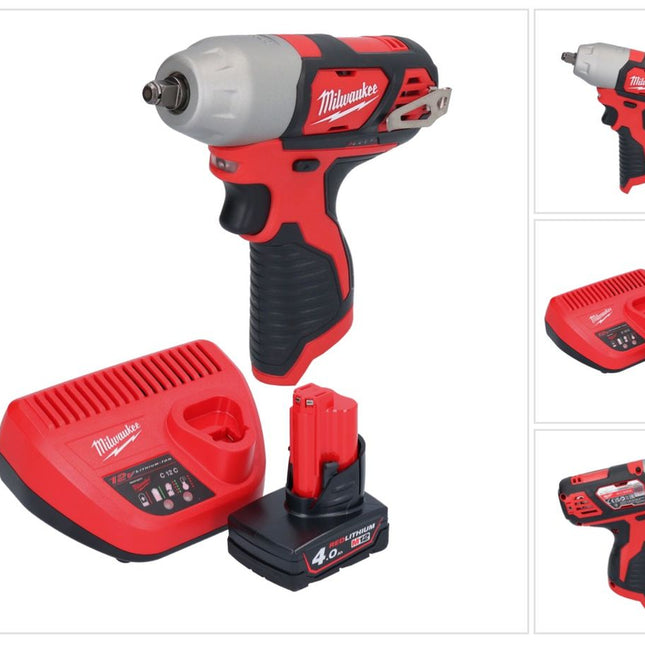 Milwaukee M12 BIW38-401 akumulatorowy klucz udarowy 12 V 135 Nm 3/8˝ + 1x akumulator 4,0 Ah + ładowarka