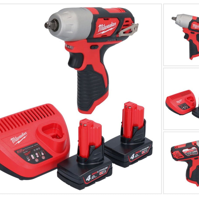 Milwaukee M12 BIW38-402 Akumulatorowy klucz udarowy 12 V 135 Nm 3/8˝ + 2x akumulator 4,0 Ah + ładowarka
