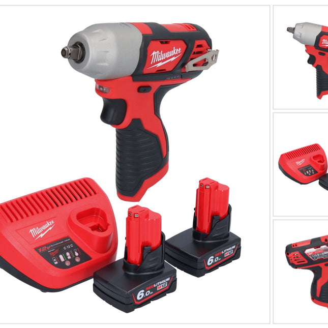 Milwaukee M12 BIW38-602 Akumulatorowy klucz udarowy 12 V 135 Nm 3/8˝ + 2x akumulator 6,0 Ah + ładowarka