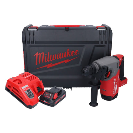 Milwaukee M18 ONEFHX-301X akumulatorowy młot udarowo-obrotowy 18 V 2,5 J SDS-Plus Brushless + 1x akumulator 3,0 Ah + ładowarka + skrzynka HD