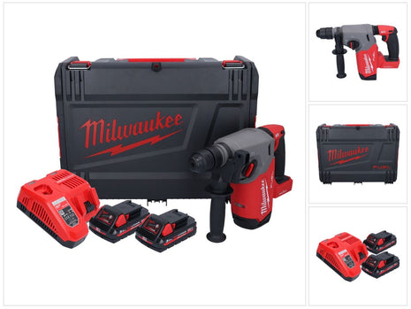 Milwaukee M18 ONEFHX-302X Akumulatorowy młot udarowo-obrotowy 18 V 2,5 J SDS-Plus Brushless + 2x akumulator 3,0 Ah + ładowarka + skrzynka HD