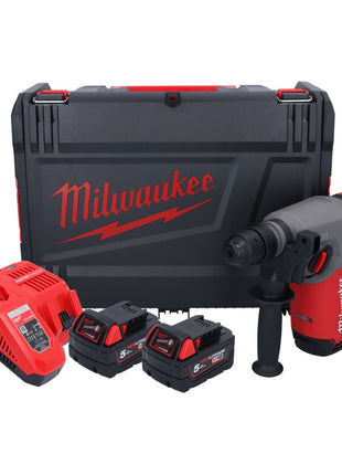 Milwaukee M18 ONEFHX-502X Akku Kombihammer 18 V 2,5 J SDS-Plus Brushless + 2x Akku 5,0 Ah + Ladegerät + HD-Box