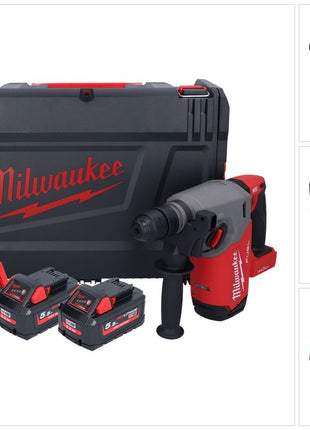 Milwaukee M18 ONEFHX-552X akumulatorowy młot udarowo-obrotowy 18 V 2,5 J SDS-Plus ( 4933478504 ) bezszczotkowy + 2x akumulator 5,5 Ah + ładowarka + skrzynka HD