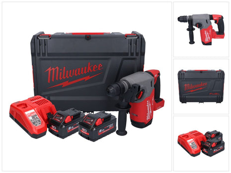 Milwaukee M18 ONEFHX-802X Akku Kombihammer 18 V 2,5 J SDS-Plus Brushless + 2x Akku 8,0 Ah + Ladegerät + HD-Box