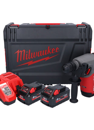 Milwaukee M18 ONEFHX-802X Akku Kombihammer 18 V 2,5 J SDS-Plus Brushless + 2x Akku 8,0 Ah + Ladegerät + HD-Box