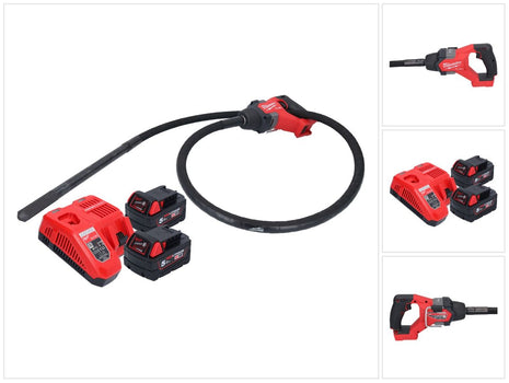 Milwaukee M18 FCVN24-502 Akumulatorowy wibrator do betonu 18 V 2,4 m bezszczotkowy + 2x akumulator 5,0 Ah + ładowarka