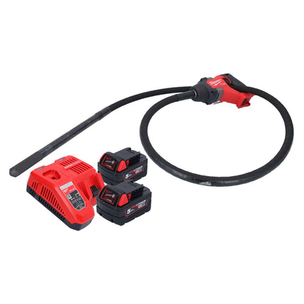 Milwaukee M18 FCVN24-502 Akumulatorowy wibrator do betonu 18 V 2,4 m bezszczotkowy + 2x akumulator 5,0 Ah + ładowarka