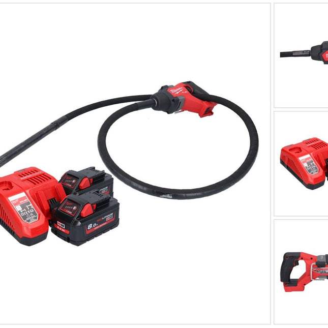 Milwaukee M18 FCVN24-802 Akumulatorowy wibrator do betonu 18 V 2,4 m bezszczotkowy + 2x akumulator 8,0 Ah + ładowarka