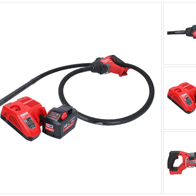 Milwaukee M18 FCVN24-121 Akumulatorowy wibrator do betonu 18 V 2,4 m bezszczotkowy + 1x akumulator 12,0 Ah + ładowarka