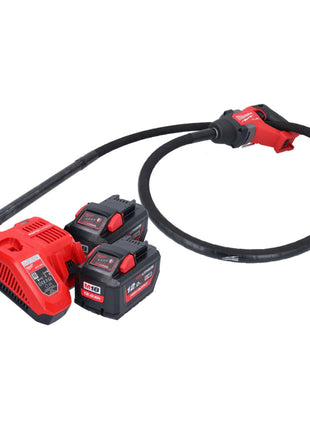 Vibrateur à béton sur batterie Milwaukee M18 FCVN24-122 18 V 2,4 m sans balais + 2x batteries 12,0 Ah + chargeur