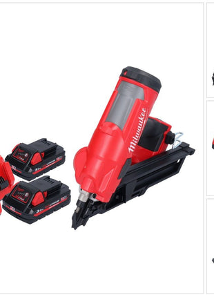 Milwaukee M18 FFN-302 Akku Nagler 18 V 50 - 90 mm Brushless + 2x Akku 3,0 Ah + Ladegerät