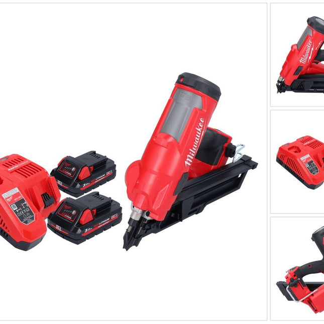 Milwaukee M18 FFN-302 gwoździarka akumulatorowa 18 V 50 - 90 mm bezszczotkowa + 2x akumulator 3,0 Ah + ładowarka