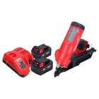 Clavadora a batería Milwaukee M18 FFN-402 18 V 50 - 90 mm sin escobillas + 2x baterías 4,0 Ah + cargador