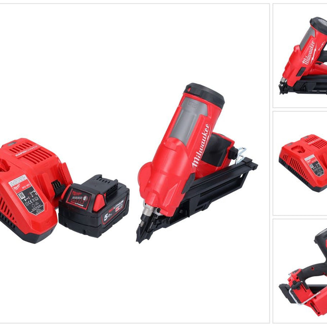 Milwaukee M18 FFN-501 gwoździarka akumulatorowa 18 V 50 - 90 mm bezszczotkowa + 1x akumulator 5,0 Ah + ładowarka