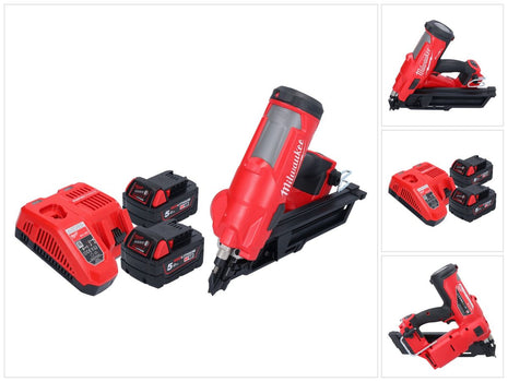 Milwaukee M18 FFN-502 gwoździarka akumulatorowa 18 V 50 - 90 mm bezszczotkowa + 2x akumulator 5,0 Ah + ładowarka