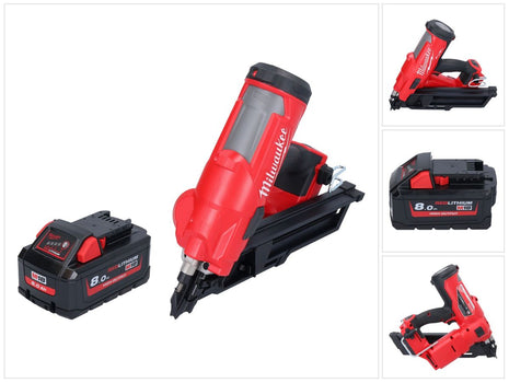 Milwaukee M18 FFN-801 gwoździarka akumulatorowa 18 V 50 - 90 mm bezszczotkowa + 1x akumulator 8,0 Ah - bez ładowarki