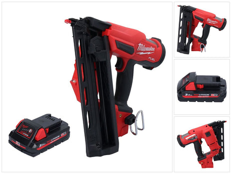 Milwaukee M18 FN16GA-301 Gwoździarka akumulatorowa 18 V 32 - 64 mm bezszczotkowa + 1x akumulator 3,0 Ah - bez ładowarki