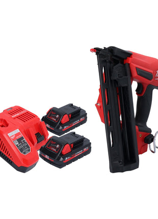 Milwaukee M18 FN16GA-302 Gwoździarka akumulatorowa 18 V 32 - 64 mm bezszczotkowa + 2x akumulator 3,0 Ah + ładowarka