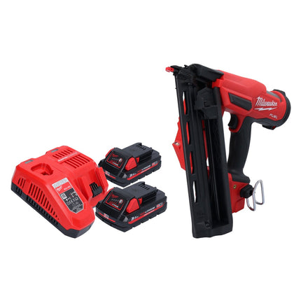 Milwaukee M18 FN16GA-302 Gwoździarka akumulatorowa 18 V 32 - 64 mm bezszczotkowa + 2x akumulator 3,0 Ah + ładowarka