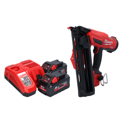Milwaukee M18 FN16GA-802 Gwoździarka akumulatorowa 18 V 32 - 64 mm bezszczotkowa + 2x akumulator 8,0 Ah + ładowarka